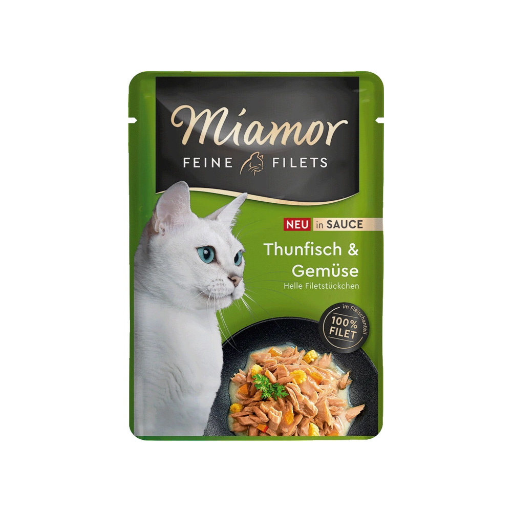 MIAMOR Feine Filets Tuńczyk z Warzywami w Sosie Karma Mokra dla Kota 6x100g